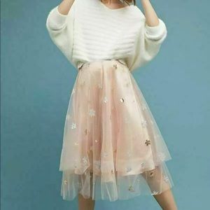 Anthropologie Eva Franco Snowflake Tulle Skirt